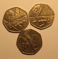 Egyesült Királyság emlék 50 penny lot 3 db sport tematika