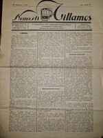 1936, a Nemzeti Villamos c lap egy száma