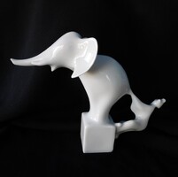 Jaroslav Jezek cirkuszi elefánt bohóccal - ritka Royal Dux porcelánfigura