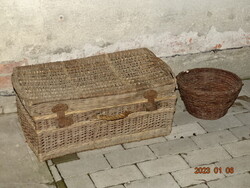 RÉGI FONOTT VESSZŐ KAS KOSÁR 2 DB !!!!