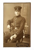 Német katona keményhátú vizitkártya fotó, CDV /H.Zahneissen Wieland/