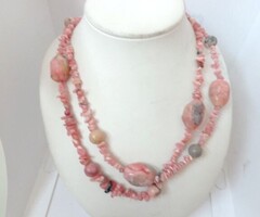 PINK OPÁL és RODOKROZIT  nyaklánc