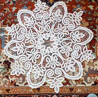 Cca 1918 SZECESSZIÓS ART NOUVEAU KEREK VERT CSIPKE VERTCSIPKE ÉRTÉKES MAGYAR KÉZIMUNKA