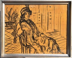 Márk Lajos -Hölgy enteriörben-Párizs 1924-