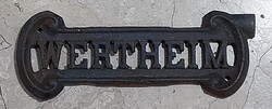 Vintage Art Nouveau Iron Mail Slot - 1900s Victorian, Wertheim,10x26cm. 4154b