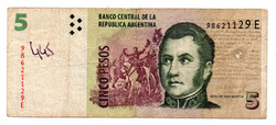Argentina 5 Peso Bankjegy 2003 P353a