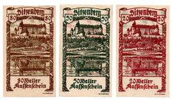 Ausztria Notgeld Sitzenberg 20-50-80 Heller 1920