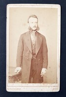 Antik keményhátú vizitkártya fotó, CDV /Reichard&Lindner/