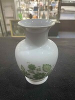 Hollóházi zöld virág mintás (ERIKA minta) kisváza