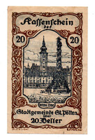 Ausztria Notgeld Sankt Pölten 20 Heller 1920