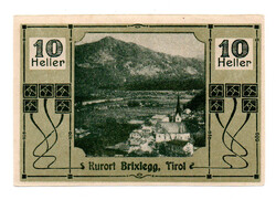 Ausztria Notgeld Brixlegg 10 Heller 1920