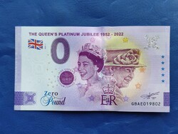 NAGY-BRITANNIA / ANGOL 0 FONT / ZERO POUND 2022 II.ERZSÉBET PLATINA JUBILEUM! RITKA EMLÉKPÉNZ! UNC!