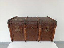 Antik koffer nagy ruhás bőrönd utazó láda jelmez film színház kellék 880 5637