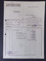 Cipőkereskedők Beszerző és Értékesítő Szövetkezete Számla Kormos Jenő részére