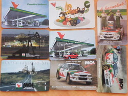 Mol Magyar Olaj és Gázipari Rt. 8 db kártya naptár - 1997; 1998; 1999; 2000 -