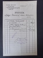 1942. Samu István úri divatszabó – kézzel írt jegyzék, Budapest, Pauler utca