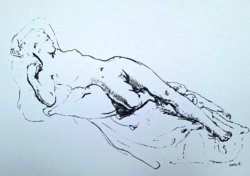 Lotz Károly: Fekvő akt (cinkográfia)