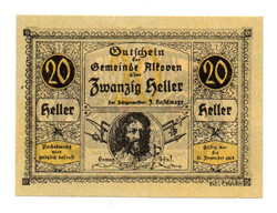 Ausztria Notgeld Alkoven 20 Heller 1920
