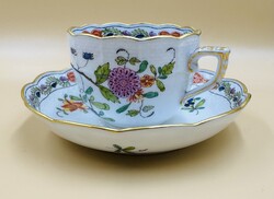 Ó-Herendi Színes India Virágkosár mintás kávés csésze