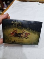 Régi szovjet festett fa doboz