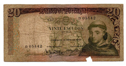 Portugália 20 Escudo Bankjegy 1964 P167
