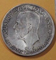 5 SVÉD KORONA V. GUSZTÁV KIRÁLY 1935 G EZÜST - SCHWEDEN 5 KRONOR - GUSTAF V RIKSDAG SILBER O.900