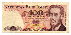 Lengyelország 100 Zloty Bankjegy 1986 P143e L166a
