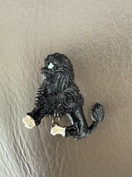 Fekete uszkár kutya kitűző bross vintage