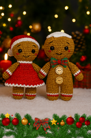 Crocheted Muzzy and Muzzyke (Background AI generated)