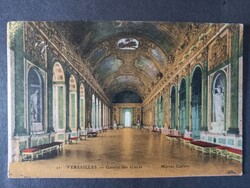 Versailles – A Tükrök Galériája, 1925-ös francia színezett képeslap Párizsból Pécsre