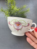 Csodás virág girlandos szecessziós teás csésze