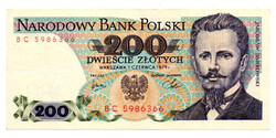 Lengyelország 200 Zloty Bankjegy 1979 P144b L152aa
