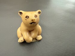 Régi maci medve mackó műanyag figura vagy karácsonyfadísz