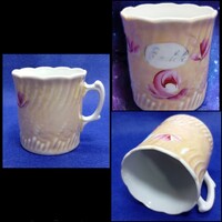Antik Cseh ,kézi festett ,lüsztermázas ,hibátlan porcelán bögre 19 sz közepe ,vége