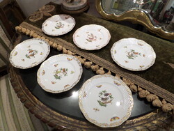 Herendi RO-DOX különleges Rothschild mintás desszertes / süteményes tányér 6 db