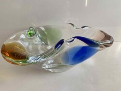 FRANTISEK ZEMEK RHAPSODY CSEH ÜVEG SZIVARTÁL TÁL ASZTALKÖZÉP DÍSZÜVEG