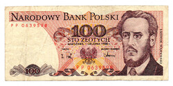 Lengyelország 100 Zloty Bankjegy 1988 P143e L171a