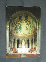 Képeslap,Franciaország,Párizs,Sacré-Cœur-bazilika,oltár látkép,részlet,1980-
