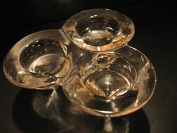 3-as kristályüveg mécsestartó Partylite