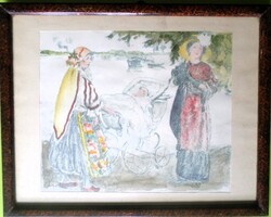 Csók István: Züzü első sétája a Dunaparton 1932 RITKA!