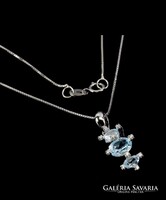 925 ezüst kék topáz nyaklánc