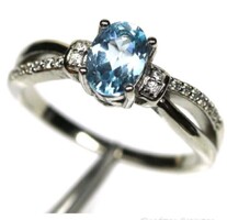 925 ezüst topáz gyűrű 54