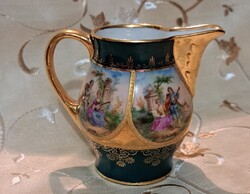 Antik porcelán kiöntő, Altwien jelenetes kiöntő (L5861)