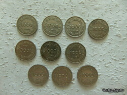 Ausztria 1000 kronen 1924 10 darab LOT !