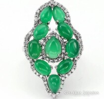 925 ezüst zöld aventurin gyürü. 57