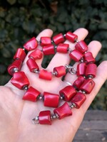 Gyönyörű korall köves ezüst nyaklánc