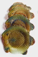 Régi Kispest Gránit halas tányérok 5 darab