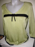 Selyem - pamut pulóver, pisztácia