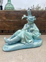 Zsolnay alapmázas furulyázó juhász