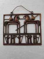 Mcm retro vintage Kótai József Harcosok bronz falidekor falidîsz